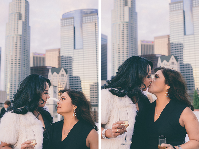 LA rooftop lesbian wedding