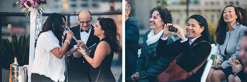 LA rooftop lesbian wedding