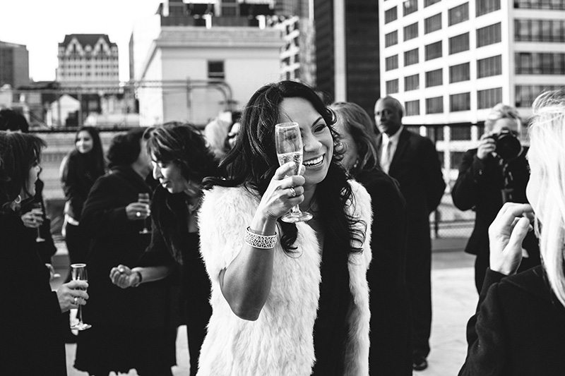 LA rooftop lesbian wedding