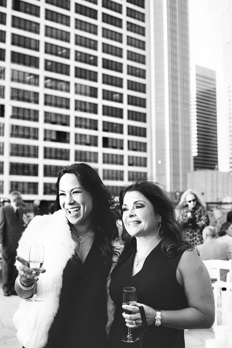 LA rooftop lesbian wedding