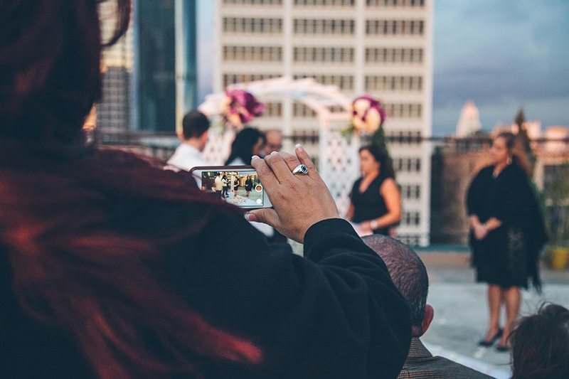 LA rooftop lesbian wedding