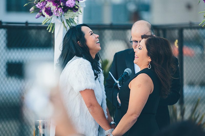 LA Rooftop Lesbian Wedding