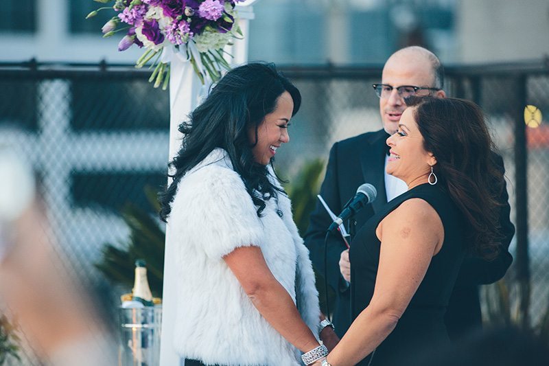 LA rooftop lesbian wedding