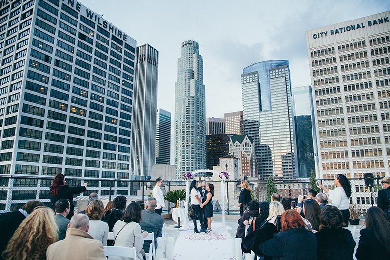 LA Rooftop Lesbian Wedding