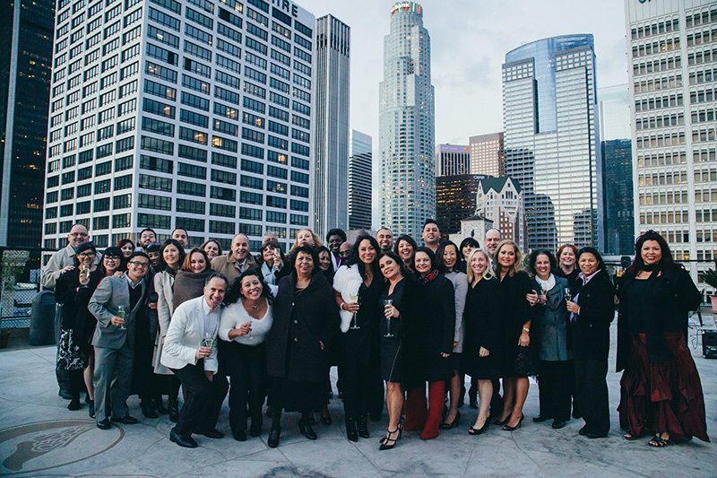 LA rooftop lesbian wedding