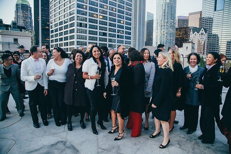 LA rooftop lesbian wedding