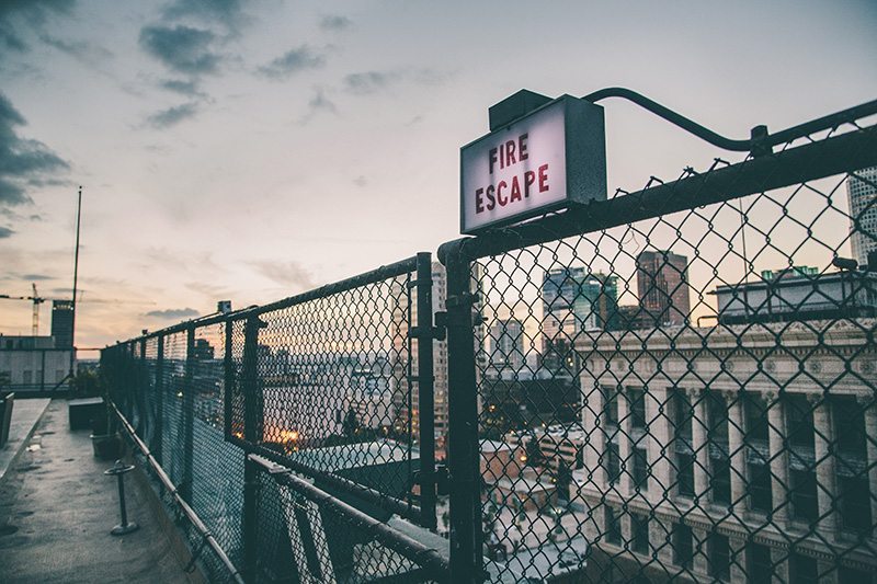 LA rooftop lesbian wedding