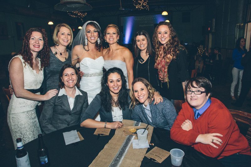 Red Roadhouse Lesbian Wedding