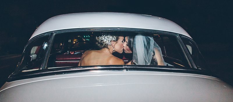 Red Roadhouse Lesbian Wedding