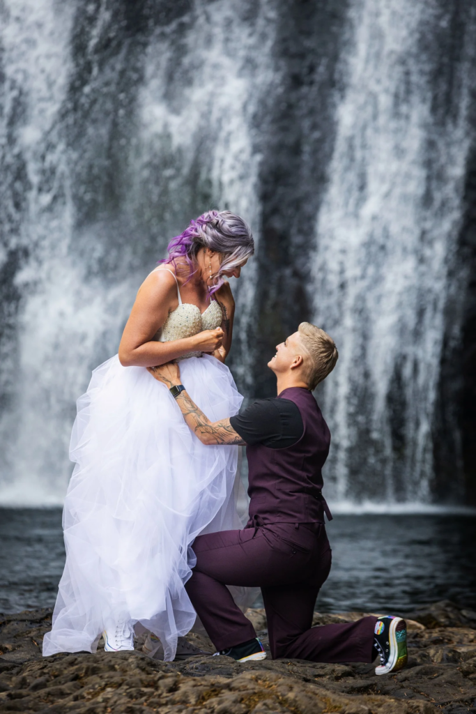 PORTLAND OR QUEER WATERFALL PROPOSAL by Steph Grant Photography 